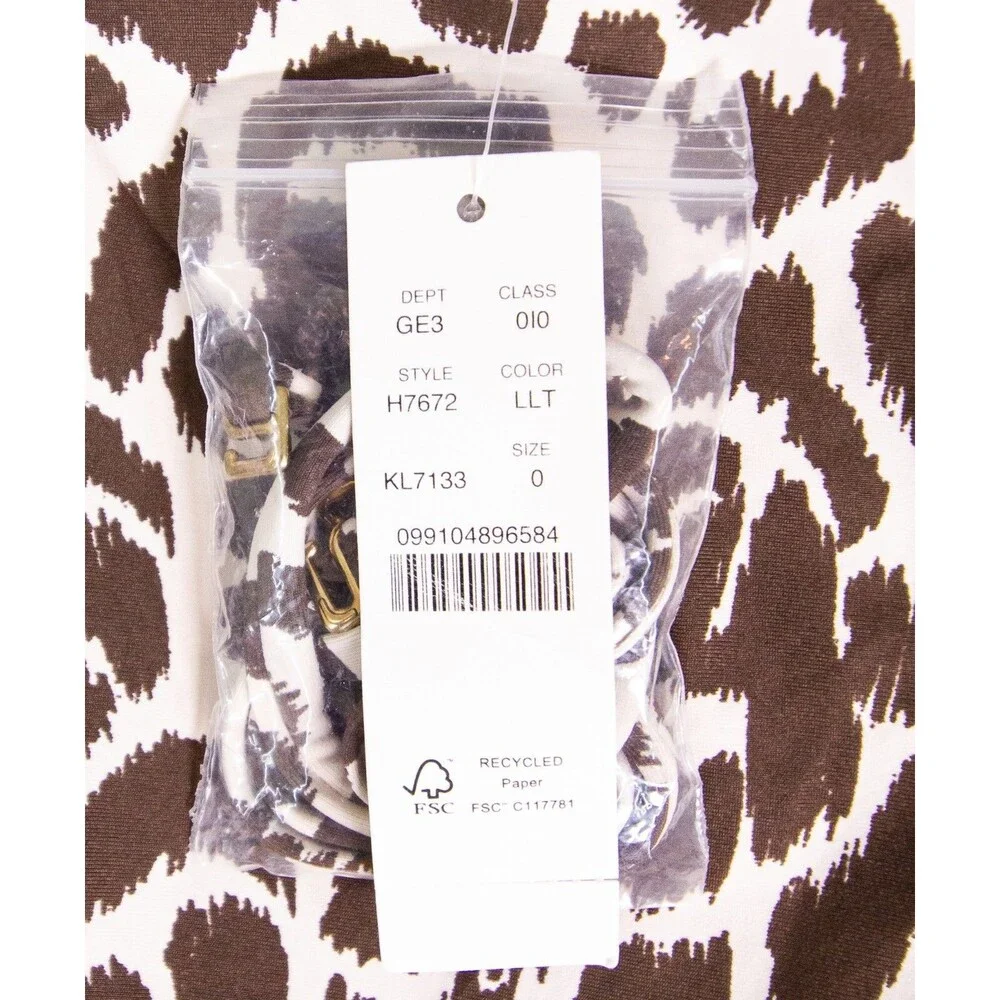 J.Crew Ruched Bandeau One-Piece Swimsuit Leopard Print Size 0 H7672